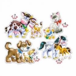41135 Z.CAS Puzzle 4w1 Animals with Babies 2-10977