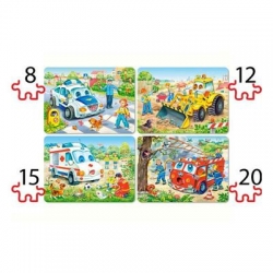 41142 Z.CAS Puzzle 4w1 Funny Vehicles 2-10993