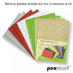 Tektura A4 gładka brokat MIX a10 POL/298