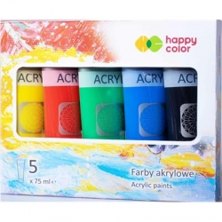 Farba akrylowa Happy 5kol 75ml Mix A    